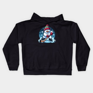 Snowman Ice Hockey - Winter Puck Wizard Kids Hoodie